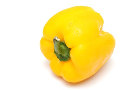 Photo of yellow pepper isolated on white background