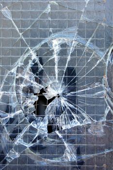 Broken window surface detail. Abstract glass background texture.