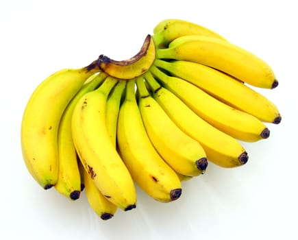 Bunch of bananas isolated on white background