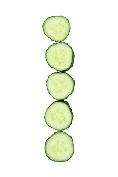 Vegetable Alphabet of chopped cucumber - letter I