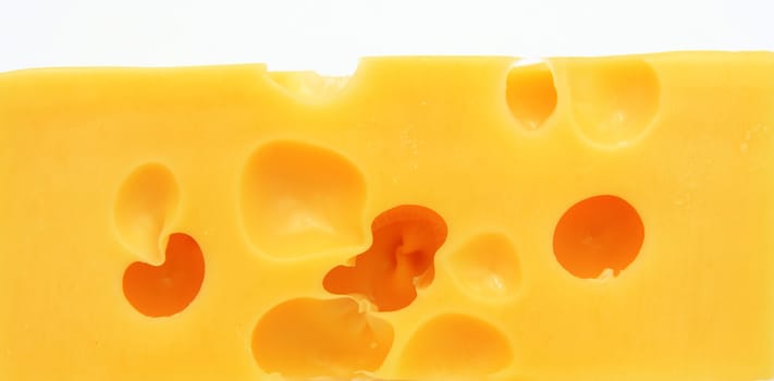 piece of cheese isolated on a white background