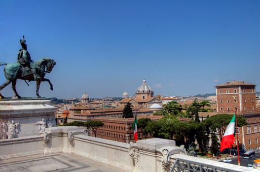 Overview of Rome from the monument of Vittorio Emanuele II
