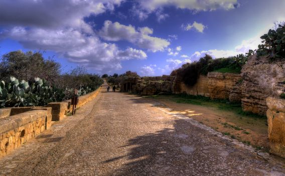 Dynamic Range image hight of the valley of the temples in Sycilia
