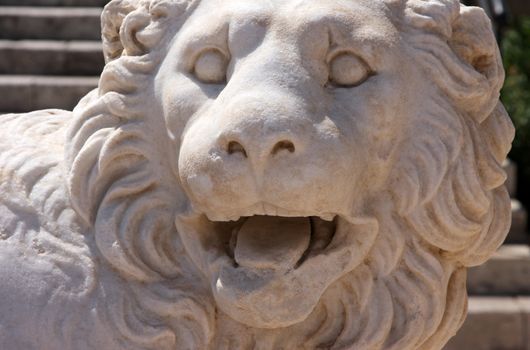 Medieval lion statue in the medieval town of Rhodes.