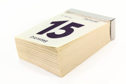 a pad calendar on a white background