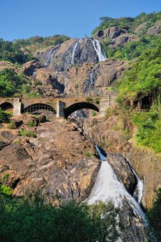 Waterfall Dudhsagar in Goa. Indian National Park