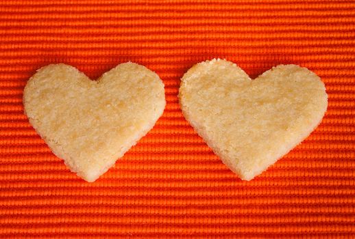 Almond Cookies with heart for love, lovers