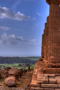 Hight Dynamic Range image of the valley of the temples in Sycilia