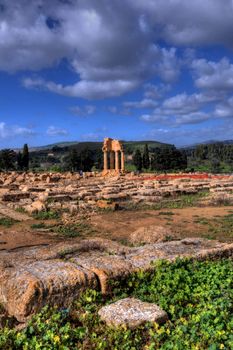 Dynamic Range image hight of the valley of the temples in Sycilia