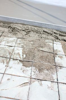 Construction of a cement screed