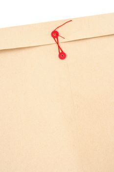 Manila office envelope with red string and space for text.