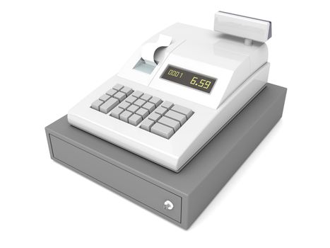 Cash register with closed drawer