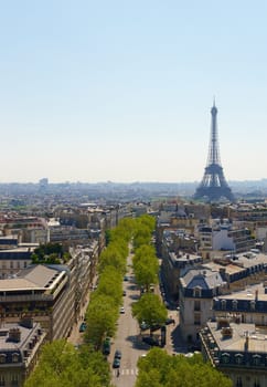 Bird's-eye View Panorama of Paris Boulevards