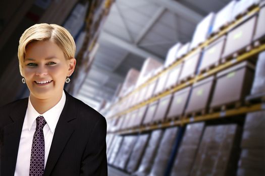young female manager in transportation and logistics industry