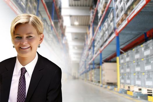 young female manager in transportation and logistics industry