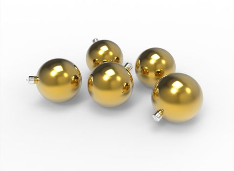 Christmas gold baubles pack