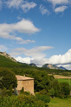 Farmhouse Surrounded by Fields in the French Alps