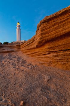 Wonderful lighthouse known as Trafalgar's lighthouse at the province of Cadiz