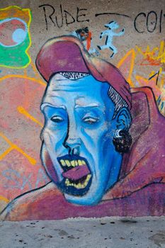 Sample of a kind of urban culture that comes true on the basis of painting the walls with spray and that commonly  is called Graffiti