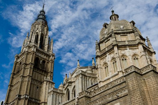 Cathedral of Gothic style of the marvelous city of Toledo, Spain