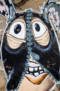 Sample of a kind of urban culture that comes true on the basis of painting the walls with spray and that commonly  is called Graffiti