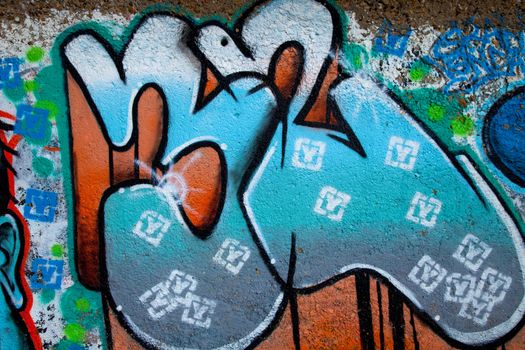 Sample of a kind of urban culture that comes true on the basis of painting the walls with spray and that commonly  is called Graffiti