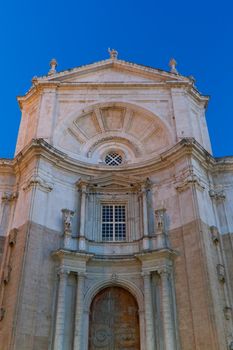 Wonderful cathedral of neoclassical style of ancient city of Cadiz