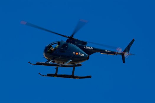 Little military helicopter of advanced training and attack