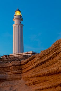 Wonderful lighthouse known as Trafalgar's lighthouse at the province of Cadiz