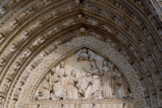 Cathedral of Gothic style of the marvelous city of Toledo, Spain