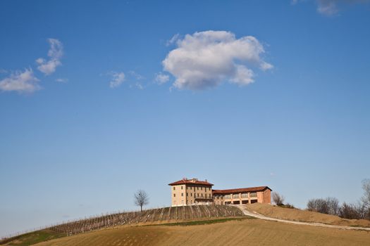 Charming Italian villa in Monferrato area (Piemonte region, north Italy) during spring season