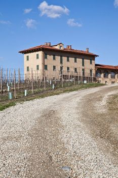 Charming Italian villa in Monferrato area (Piemonte region, north Italy) during spring season