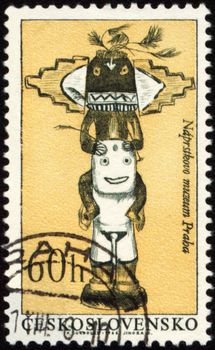 CZECHOSLOVAKIA - CIRCA 1966: stamp printed in Czechoslovakia, shows native American craftsmanship, circa 1966