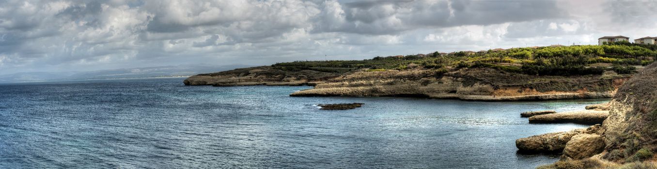 Overview coast of Porto Torres in Sardinia