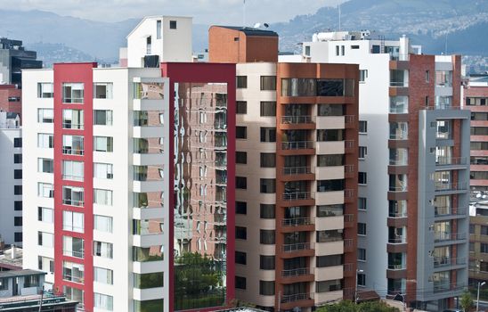 the colored skyscrapers of the city of Quito