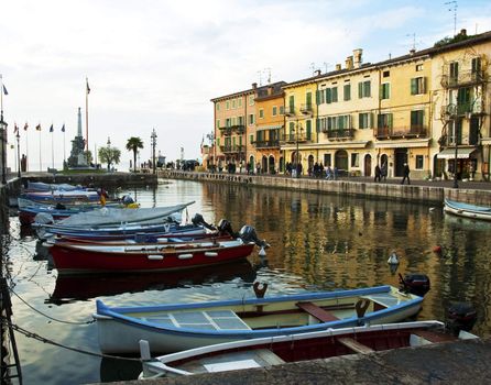 marina and fishing boats on the lake