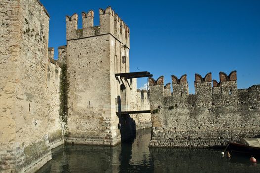 an ancient fortress on an Italian lake