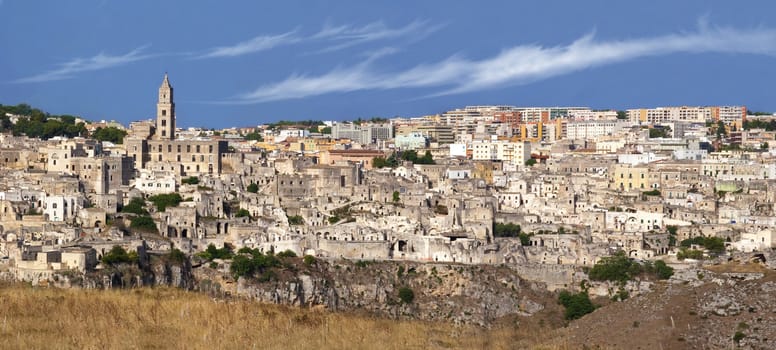 Overview of the beautiful town of Matera in Italy
