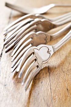 Antique forks at close up - very shallow depth of field