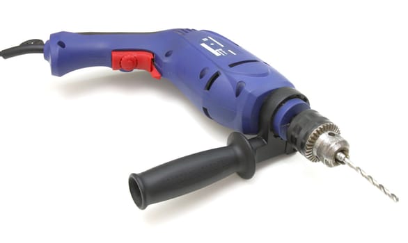 the electric drill on white background with clipping path