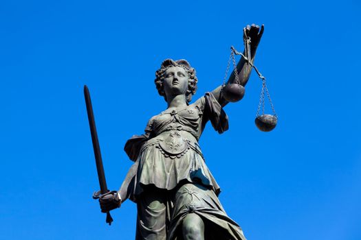 Statue of Lady Justice in Frankfurt, Germany.