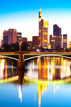 Frankfurt Skyscrapers after Sunset