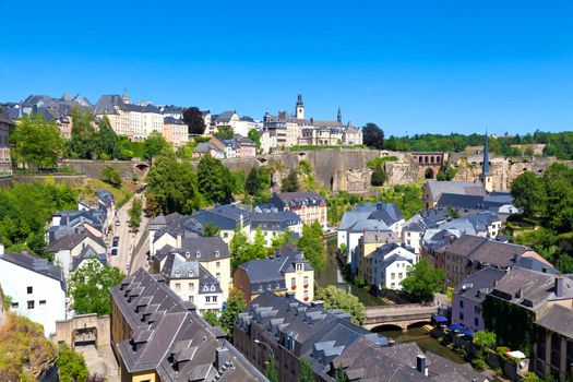 Luxembourg City Panorama on a sunny summer day