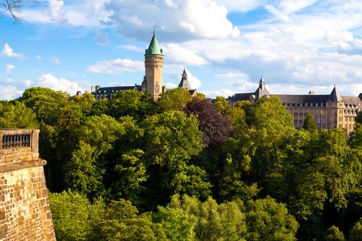 Luxembourg City panorama from Pont Adolphe (Adolphe Bridge)
