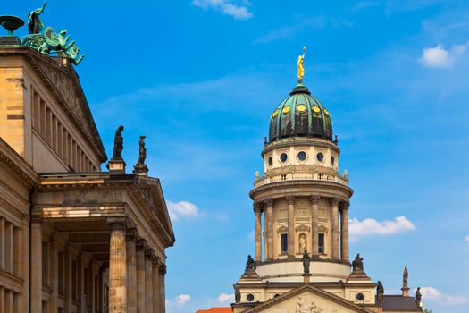 The "Konzerthaus Berlin" and the French Church of Friedrichstadt in Gendarmenmarkt, Berlin, Germany.