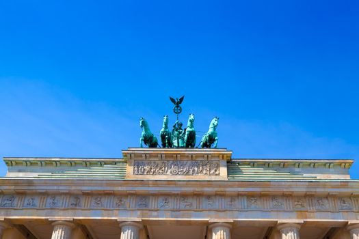 The Brandenburg Gate (German: Brandenburger Tor) in Berlin, with copyspace