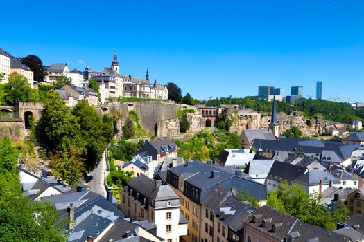 Luxembourg City Panorama on a sunny summer day