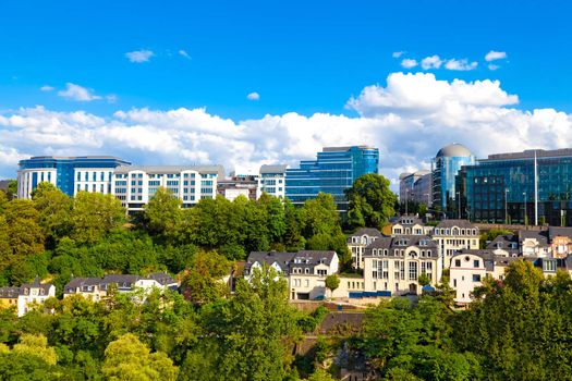 Modern part of downtown Luxembourg