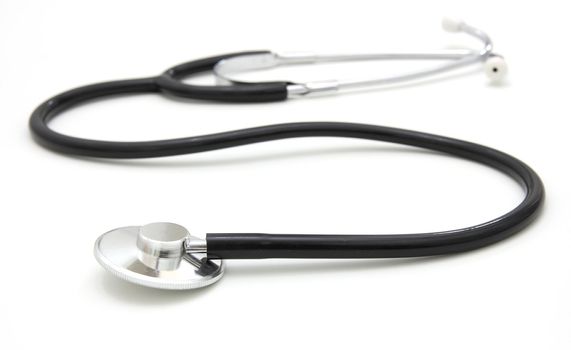 sthetoscope isolated over a white background. Medical instrument for auscultation
