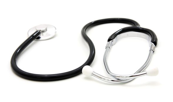 sthetoscope isolated over a white background. Medical instrument for auscultation
